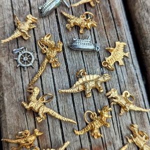 Vintage Nautical and Dinosaur Charms - Set of 28